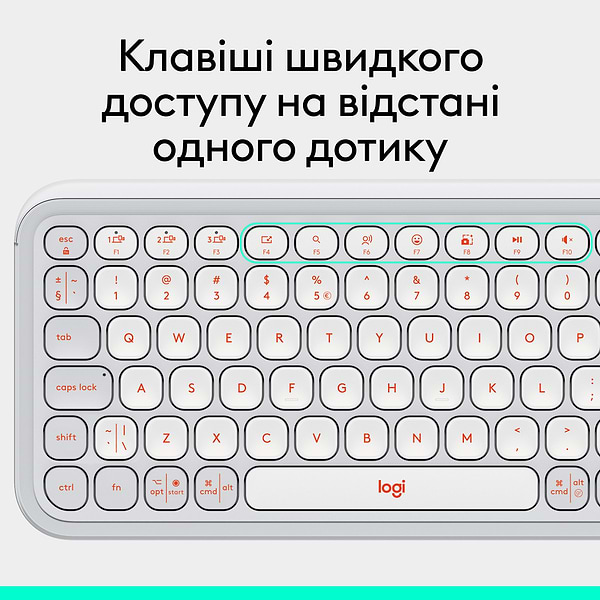 Фото - Клавиатура беспроводная Logitech POP Icon Keys Off White (920-013072)
