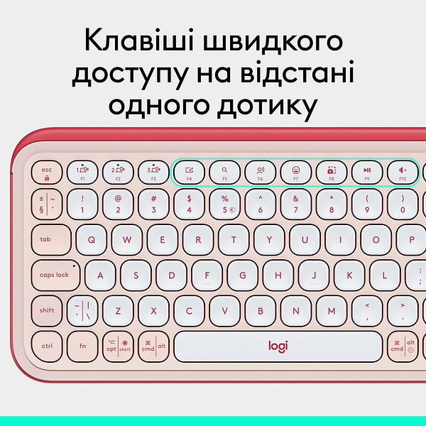 Фото - Клавіатура бездротова Logitech POP Icon Keys Rose (920-013073)