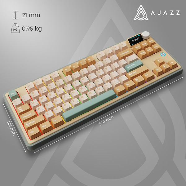 Фото - Клавіатура бездротова ігрова Ajazz AK870 Jasmine Switch (AK870-JS-YWG)