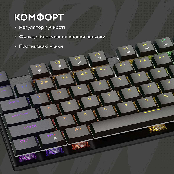 Фото - Клавіатура дротова ігрова Canyon Cometstrike GK-55 RGB ENG/UKR Black (CND-SKB55-US)