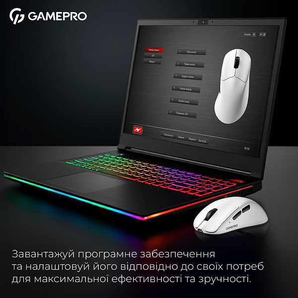 Фото - Миша бездротова ігрова GamePro Asgard Surt Wireless White (GM017W)