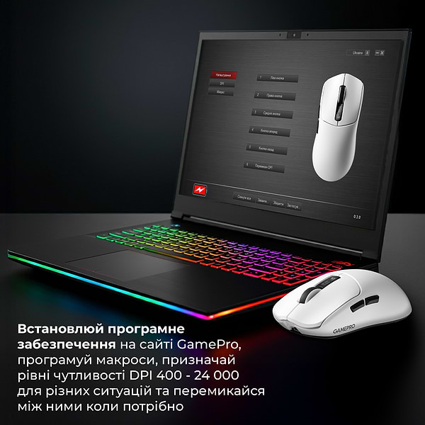 Фото - Мышь беспроводная игровая GamePro Genesis Ranker Wireless White (GM012W)