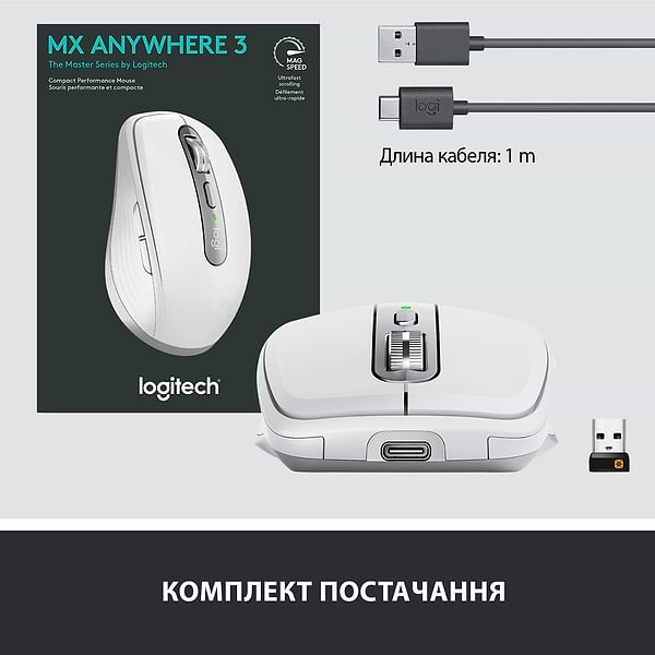 Фото - Мышь беспроводная Logitech MX Anywhere 3 Pale Grey (910-005989)