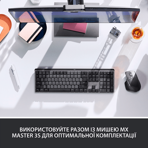 Фото - Клавіатура бездротова Logitech MX Mechanical Wireless Graphite Clicky (920-010759)