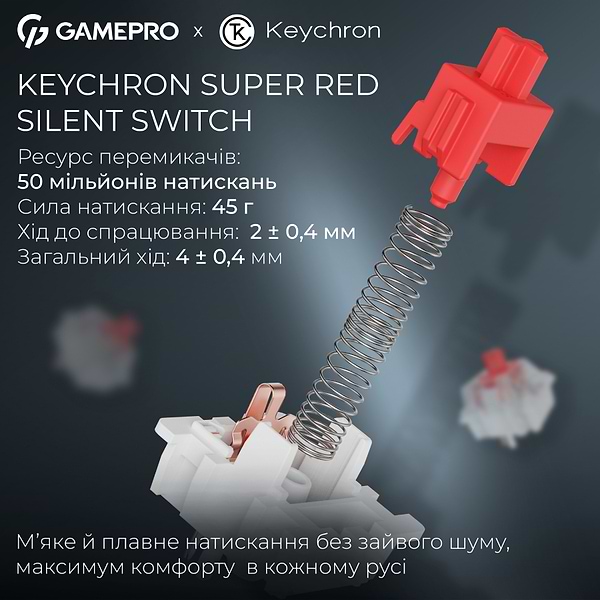 Фото - Клавиатура беспроводная игровая GamePro Asgard Yord Keychron Super White (MK266WH)