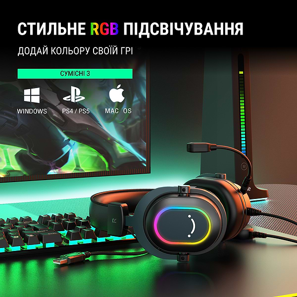 Фото - Гарнитура проводная игровая Fifine Black RGB (H6)
