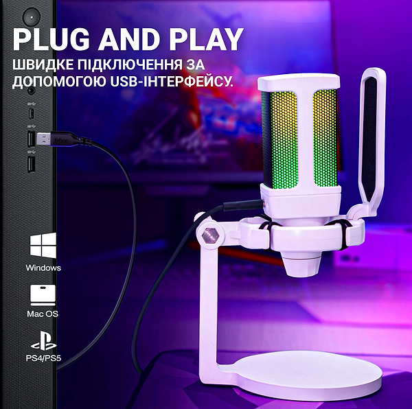 Фото - Микрофон для компьютера проводной Fifine Q6W USB White