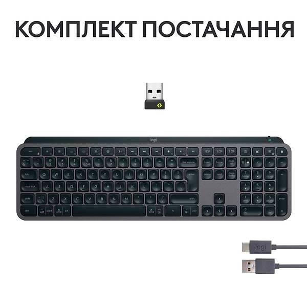 Фото - Клавіатура бездротова Logitech MX Keys S Wireless Graphite (920-011593)