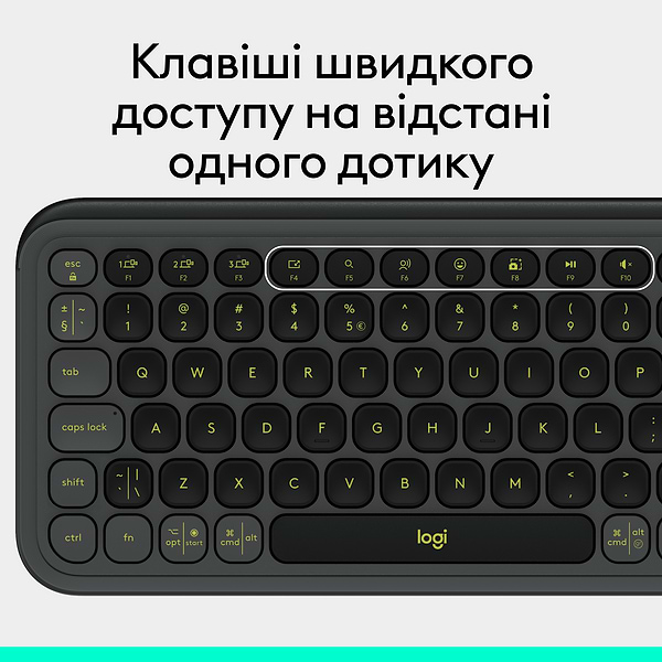 Фото - Уцінка - Клавіатура бездротова Logitech POP Icon Keys Graphite UKR (920-013157)