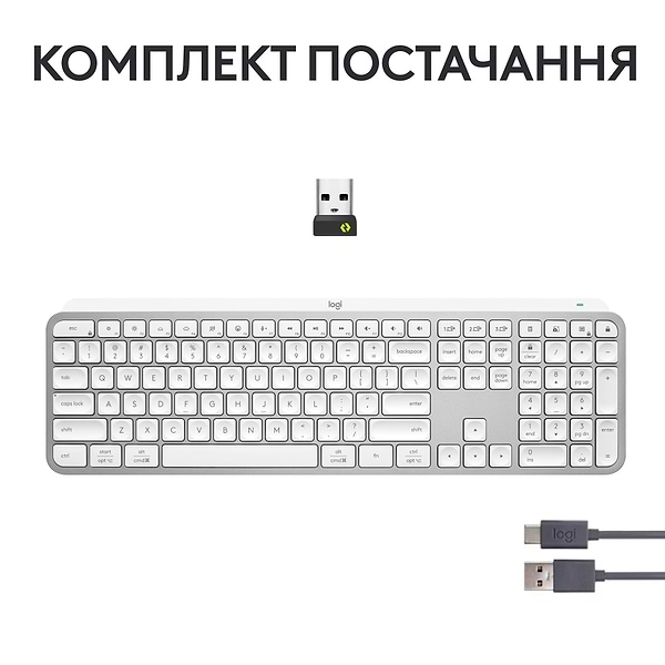 Фото - Клавіатура бездротова Logitech MX Keys S Wireless Pale Grey (920-011588)