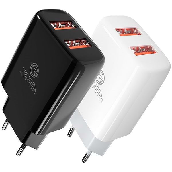 Фото - Сетевое зарядное устройство Ridea Element Duo 2USB 2.1 A White (RW-21011)