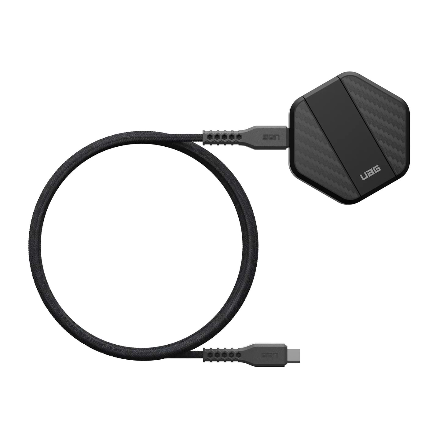 Бездротовий зарядний пристрій UAG Wireless Charging Pad With Stand, Black/Carbon Fiber (9B4410114042) - Фото 1