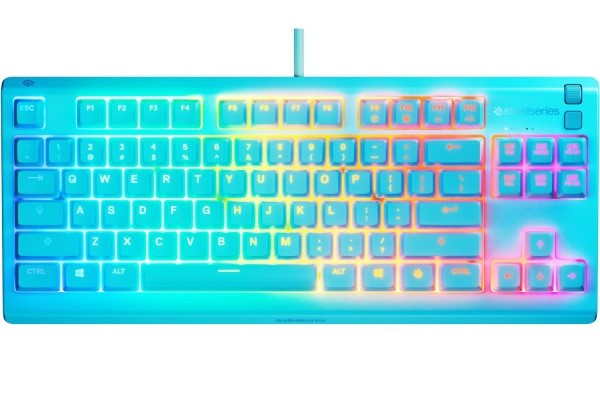 Клавіатура дротова ігрова SteelSeries Apex 3 TKL UA Aqua (64933) - Фото 1