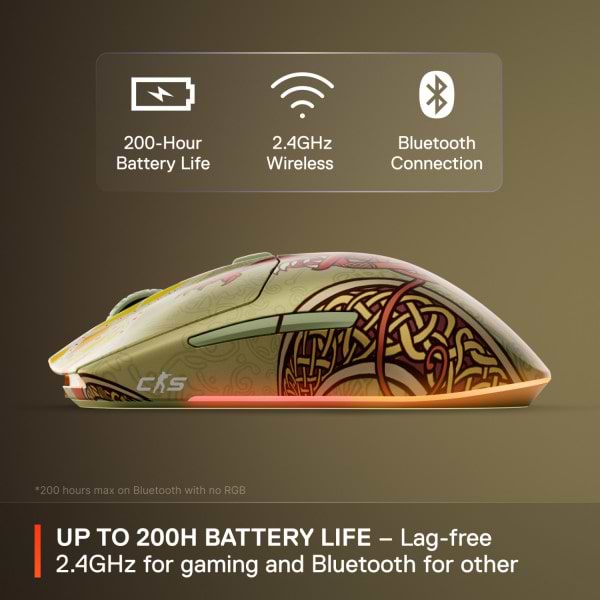 Фото - Мышь беспроводная игровая SteelSeries CS2 Dragon Lore Edition Wireless RGB (62614)