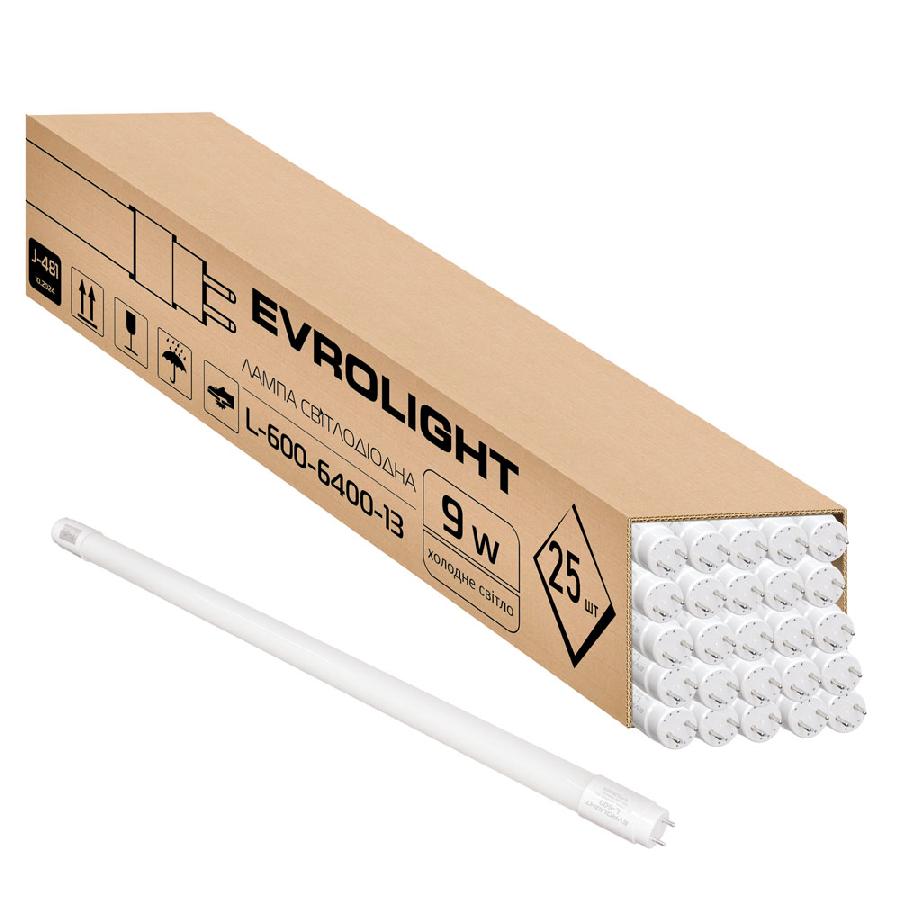 Лампочка світлодіодна EVROLIGHT L-600 6400K 9Вт LED 25 шт. (000059475)