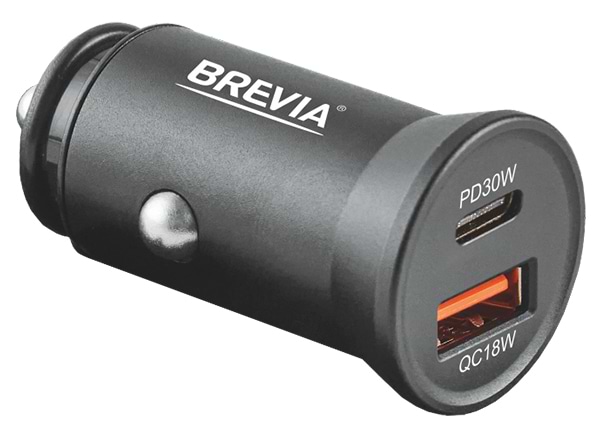 Автомобильное зарядное устройство Brevia ePower DualCharge 30W 1xUSB-C+1xUSB-A (46030CAB)