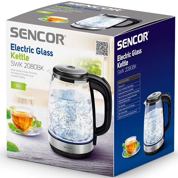 Фото - Уцінка - Електричний чайник Sencor SWK2080BK