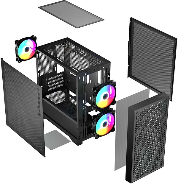 Фото - Корпус Logic Concept DART PRO ARGB MINI BLACK MESH fans 3x120mm без БЖ (AM-DART-PRO-ARGB-10)