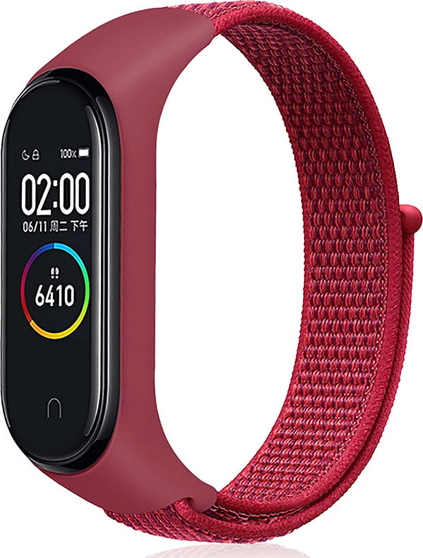 Фото - Ремінець для фітнес-браслету BeCover Nylon Style for Xiaomi Mi Smart Band 5 Red (705431)