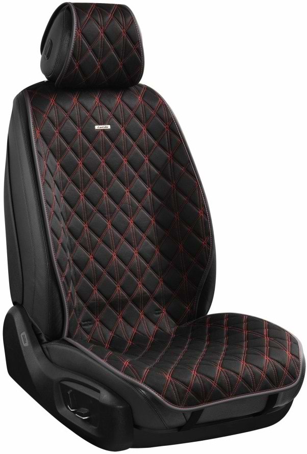 Комплект накидок на сидіння автомобіля CarLife Nitro black-red (SC40114)