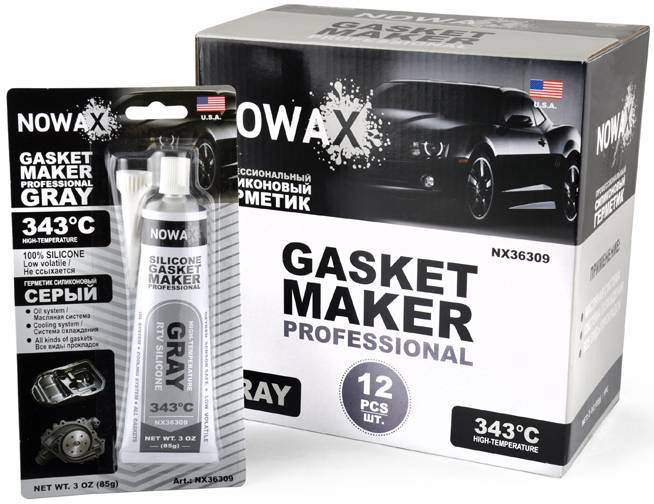 Герметик NOWAX прокладок високотемпературний 100% силіконовий сірий (NX36309)