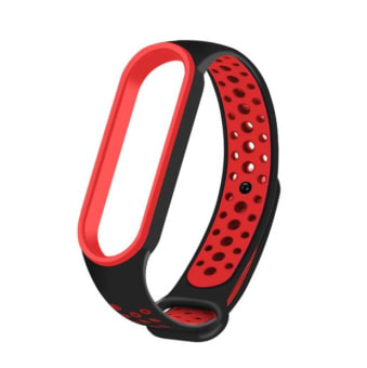 Ремінець для фітнес-браслету BeCover Nike Style for Xiaomi Mi Smart Band 5 Black-Red (705153)