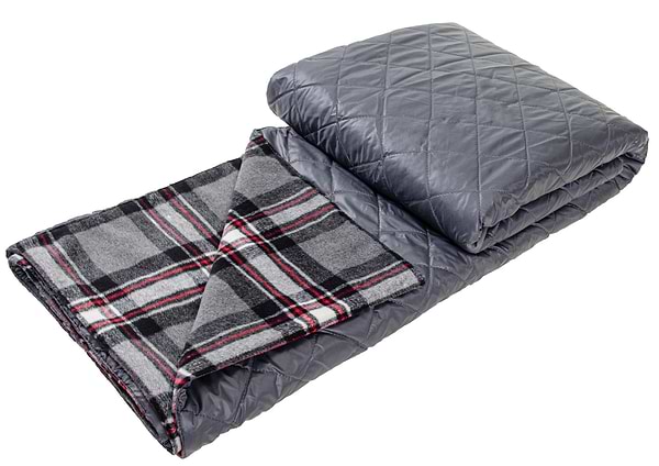 Фото - Плед полуторний Home Line 4 в 1 клітинка червона (143567)