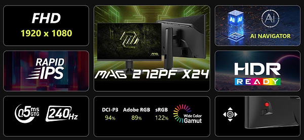 Фото - Монітор ігровий MSI MAG 272PF X24