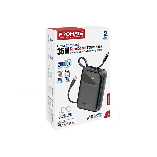 Фото - Батарея мобільна Promate 20000mAh (powerpod-20.black)