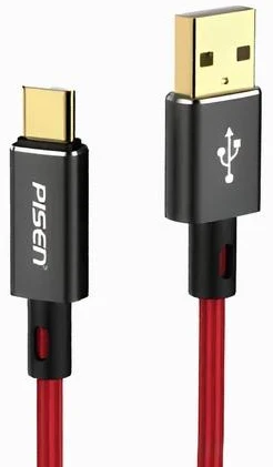 Кабель Pisen Platinum USB-A to USB-C Cable Red (AC07-1000)