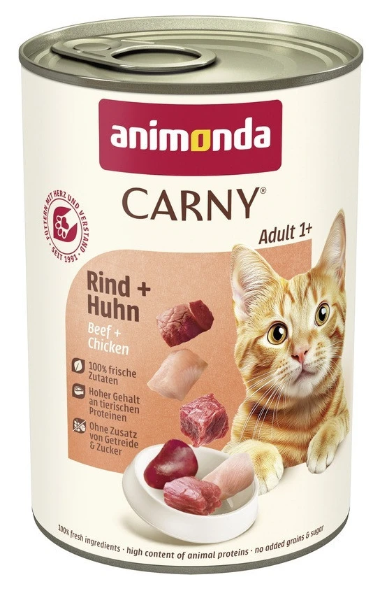 Вологий корм для котів Animonda Carny Adult Beef Chicken 400 г (4017721837194)