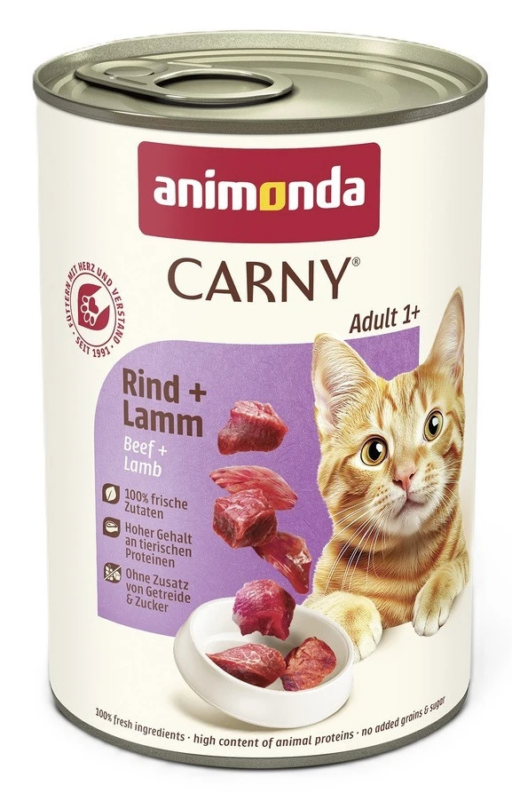Вологий корм для котів Animonda Carny Adult Beef Lamb 400 г (4017721837217)