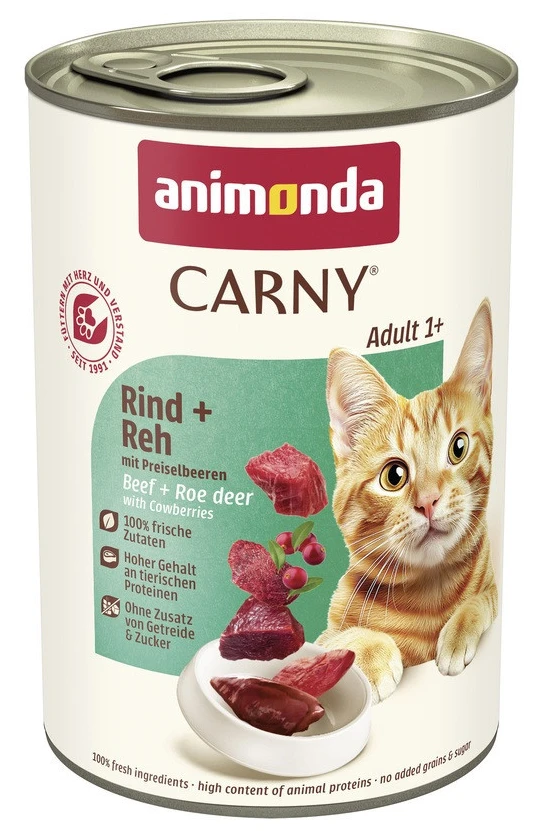 Вологий корм для котів Animonda Carny Adult Beef Venison with Cowberries 400 г (4017721837163)