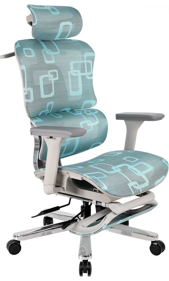 Кресло офисное GT Racer B-528 Gray/Blue