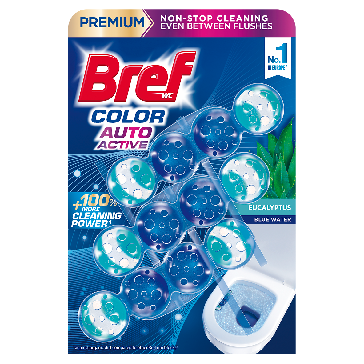 Туалетный блок Bref Цветная вода Эвкалипт Триопак 3*50 г