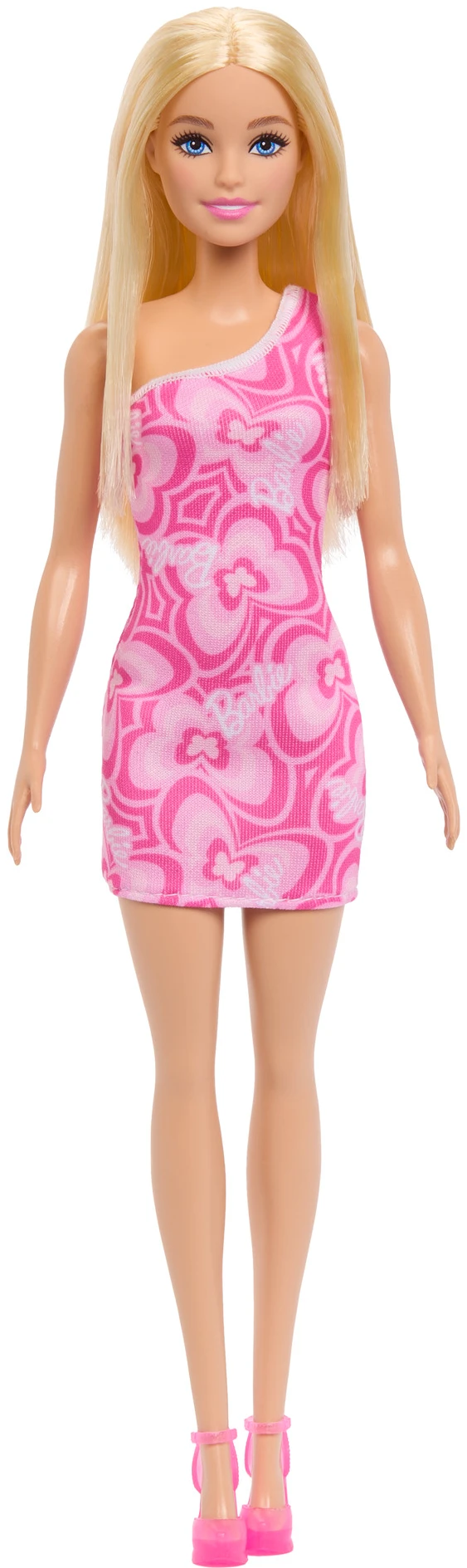 Кукла Barbie Супер стиль в розовом платье с принтом (блондинка) (JLG03)