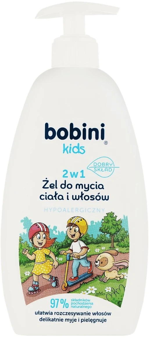 Гель для душа детский Bobini 2 в 1 гипоаллергенный 500 мл 1+ (33229)