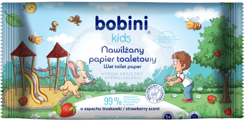 Влажная туалетная бумага детская Bobini 50 шт. 1+ (25477)