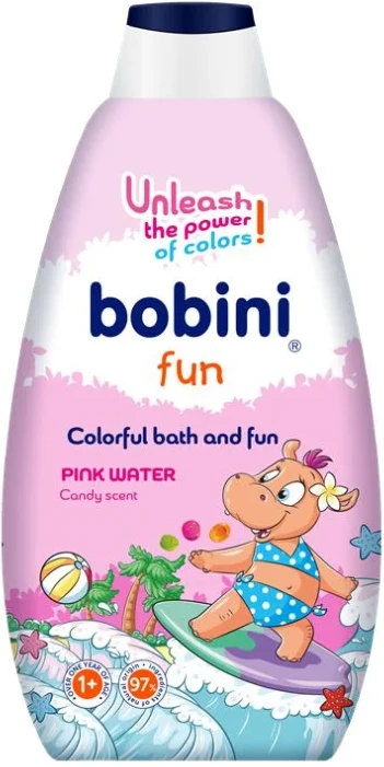 Гель для душа детский Bobini Цветной Розовой воды 500 мл 1+ (33441)