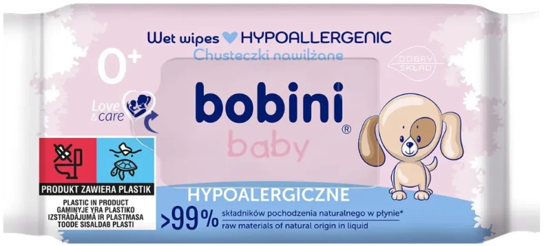 Влажные салфетки для грудничков Bobini Гипоаллергенные 60 шт. 0+ (47413)