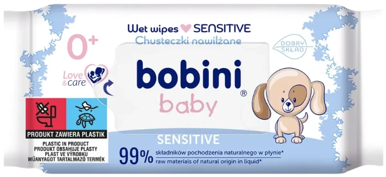 Влажные салфетки для грудничков Bobini гипоаллергенные Sensitive 60 шт. 0+ (38640)