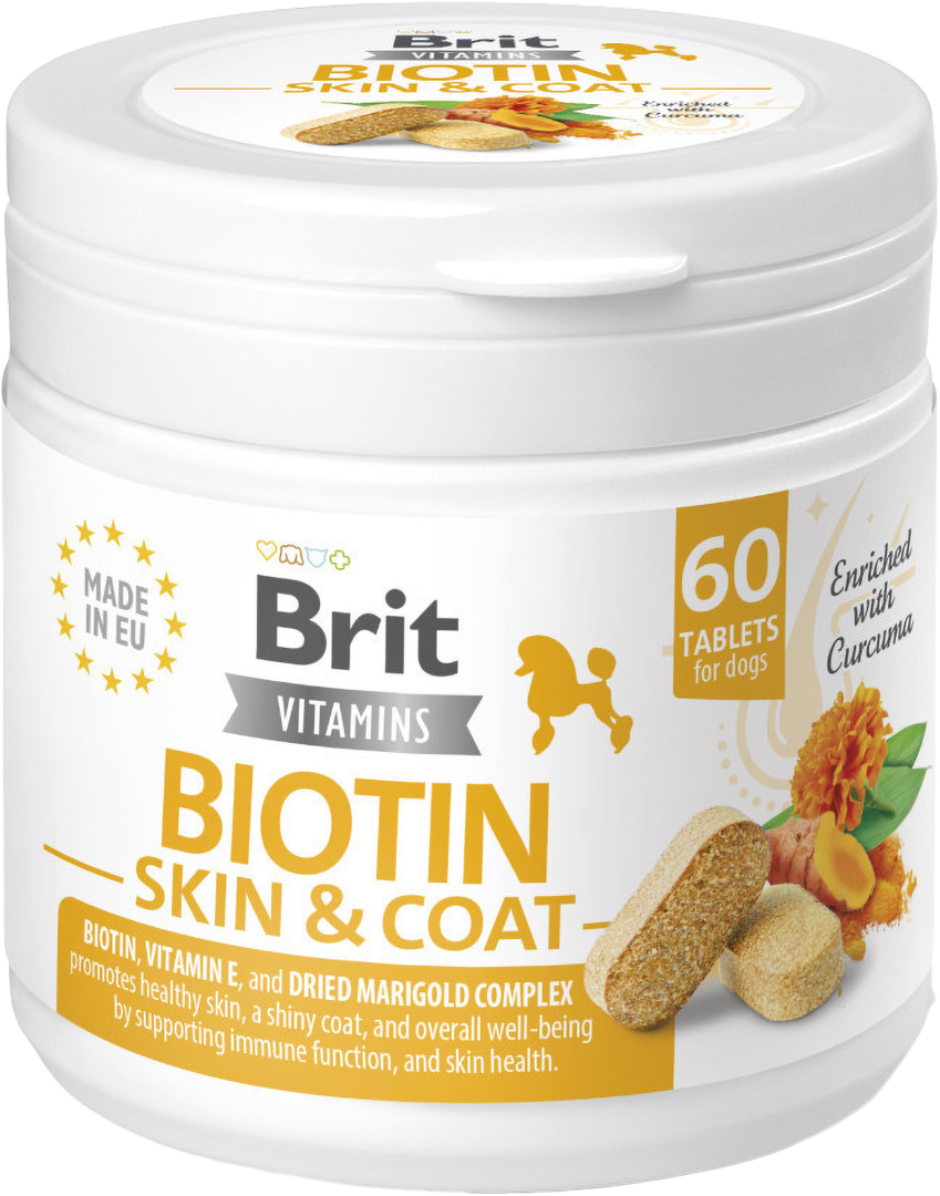 Витамины для собак Brit Vitamins Biotin Skin & Coat Care 60 шт. (8595602571642)