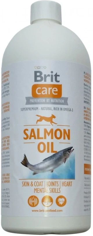 Лососевое масло для собак Brit Care лосося для блеска шерсти и здоровья кожи 1 л (8594031442868)