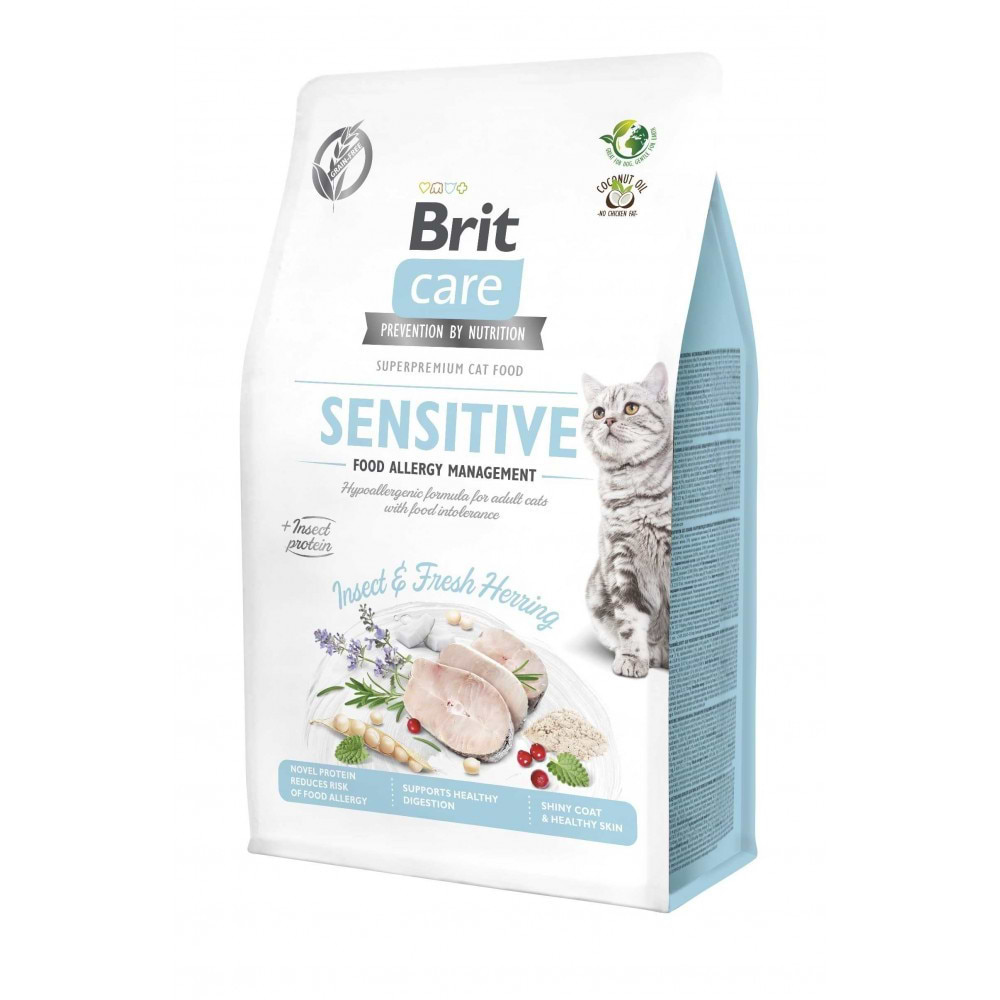Сухий корм для котів Brit Care Cat Grain Free Insect для дорослих з харчовою непереносимістю з комахами та рибою 400 г (8595602554201)