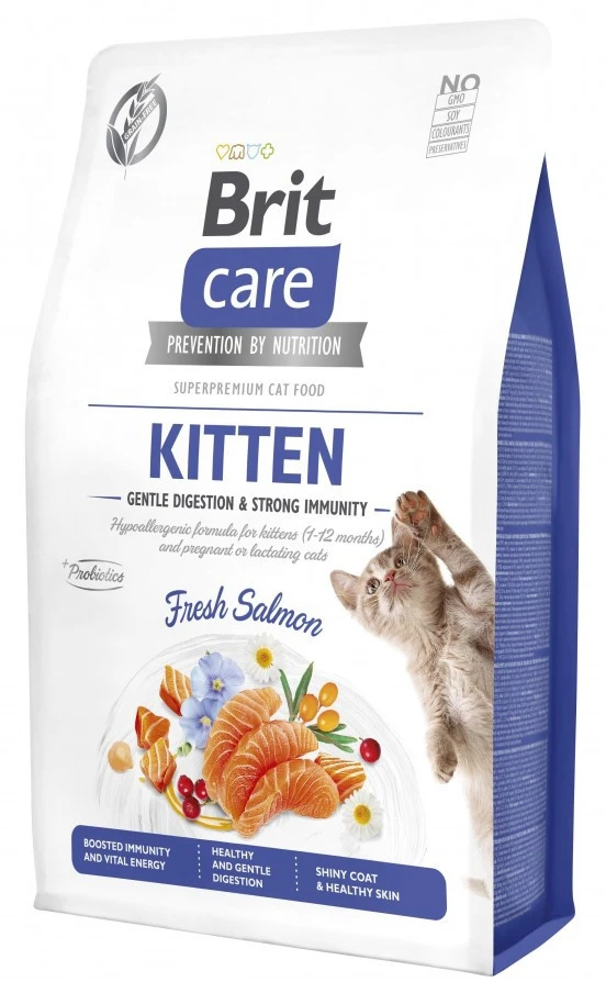 Сухий корм для котів Brit Care Cat Grain Free Kitten Gentle Digestion Strong Immunity для кошенят для міцного імунітету з лососем 2 кг (8595602565047)