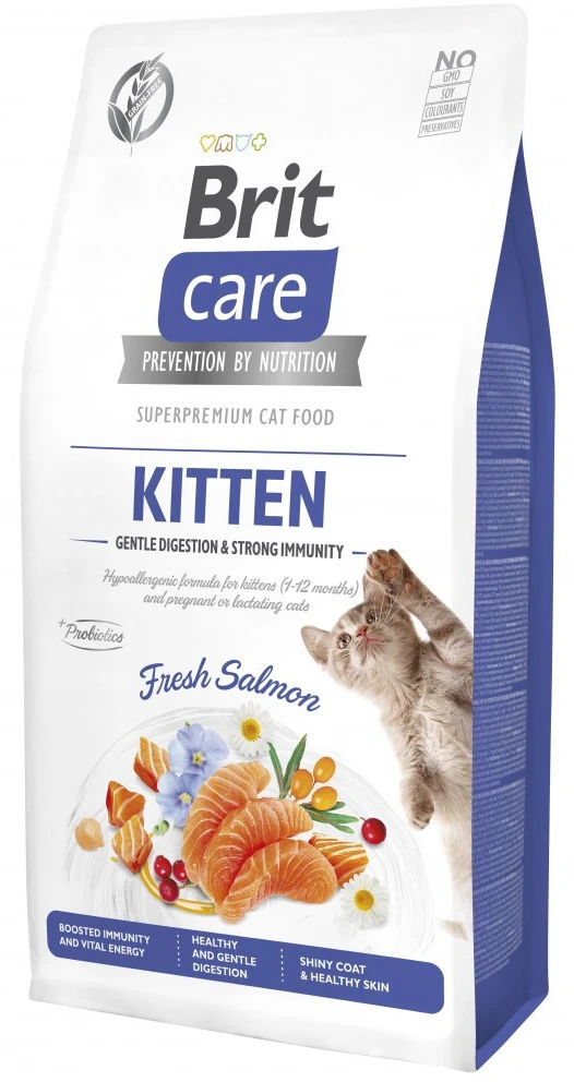 Сухий корм для котів Brit Care Cat Grain Free Kitten Gentle Digestion Strong Immunity для кошенят для міцного імунітету з лососем 7 кг (8595602565054)