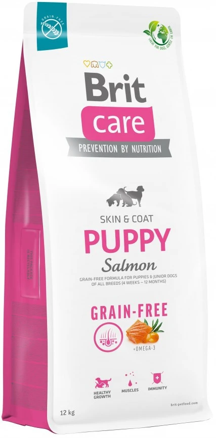 Сухой корм для собак Brit Care Dog Grain-free Puppy для щенков беззерновой с лососем 12 кг (8595602558803)