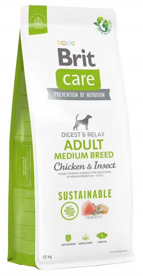 Сухий корм для собак Brit Care Dog Sustainable Adult Medium Breed 12 кг (8595602558681)