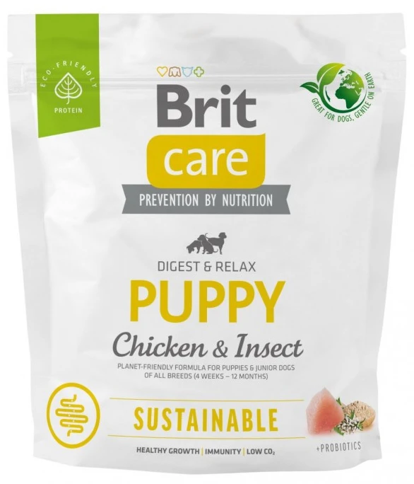 Сухой корм для собак Brit Care Dog Sustainable Puppy для щенков с курицей и насекомыми 1 кг (8595602558643)