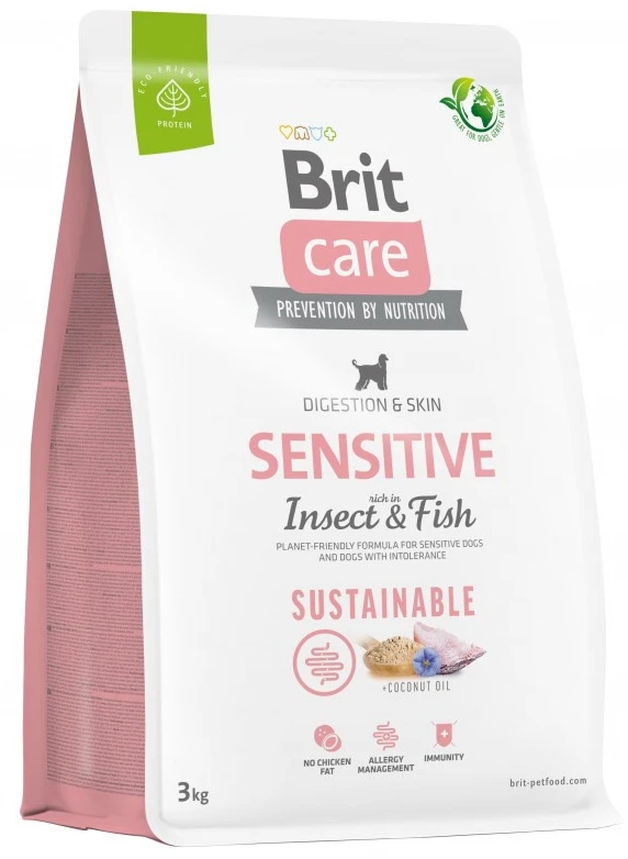 Сухой корм для собак Brit Care Dog Sustainable Sensitive з чутливим травленням з рибою та комахами 3 кг (8595602559206)
